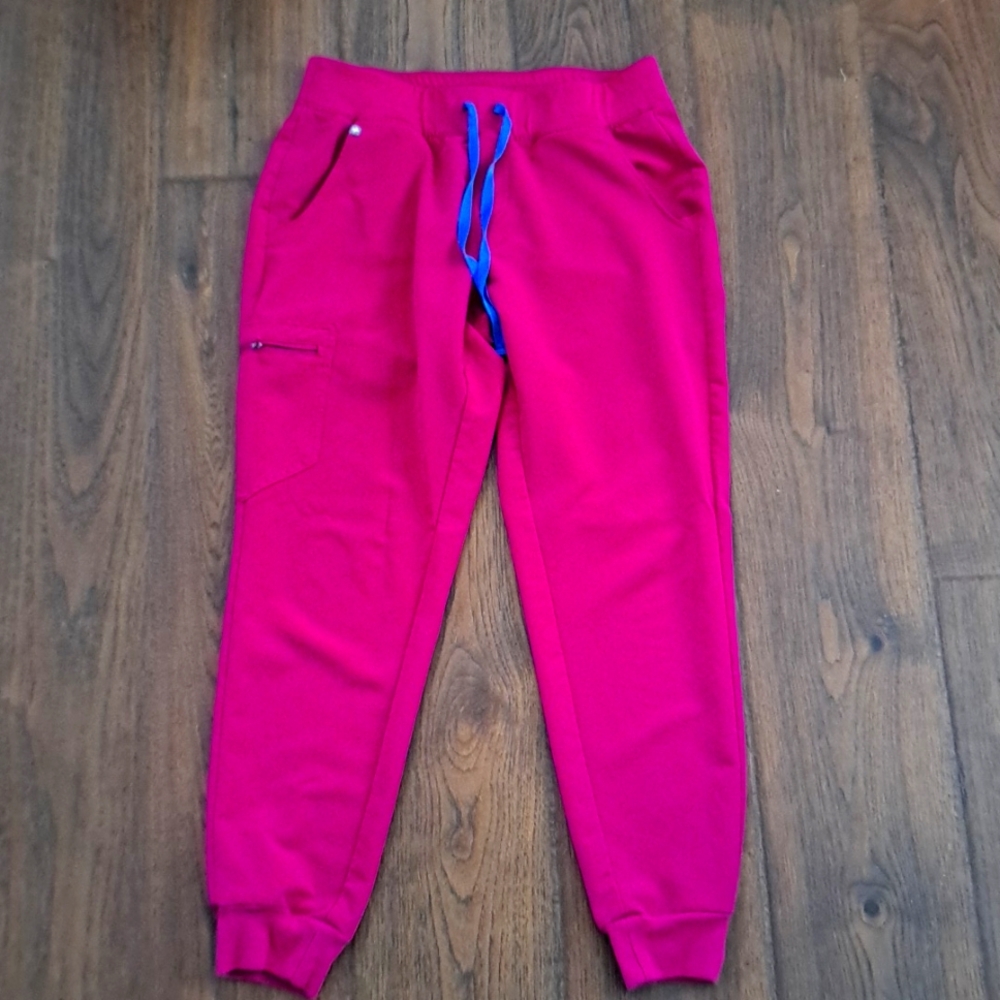 Pink jogger scrub set